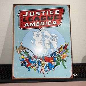 Justice League Retro HOME/GARAGE TIN SIGN Vintage‎ Hero DC Comics 12.5x16"
